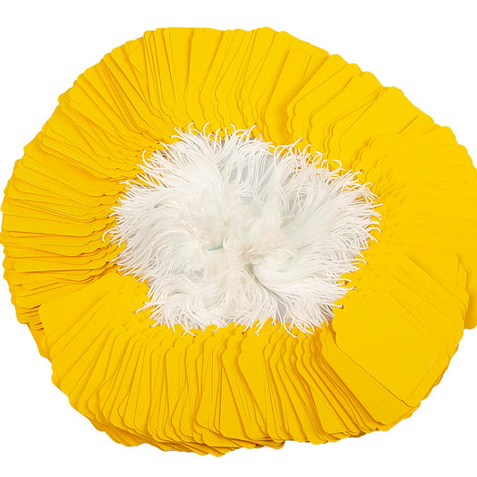 500pcs Paper Gift Tags with String Attached, Blank Price Tags, Idear for Product Jewelry Clothing Arts & Crafts DIY Gift Decorations(2.75"x1.57", Yellow)