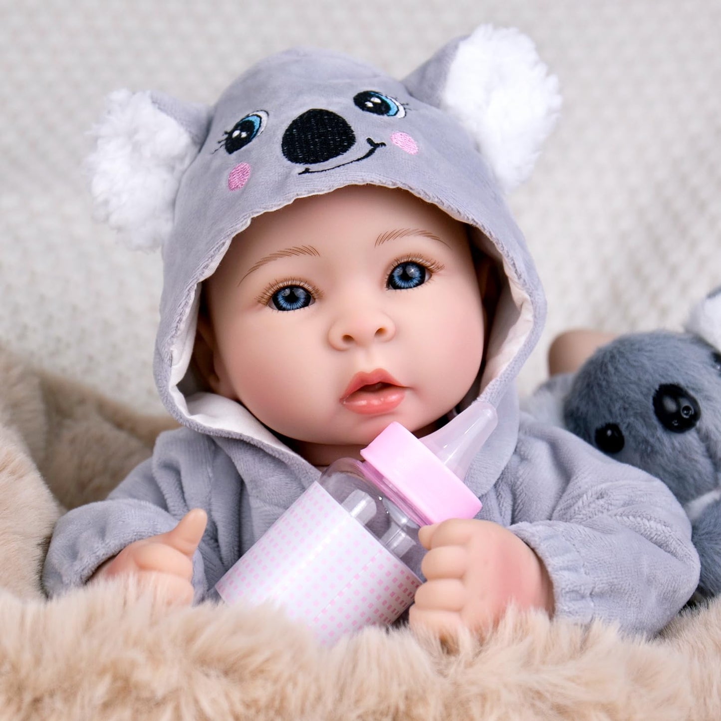 Aori Boy Baby Dolls 17 inches, Real Life Baby Boy Doll with Feeding Kit Included, Life Like Baby Dolls that Look Real, Newborn Baby Boy for Kids, Birthday, Pretend Play