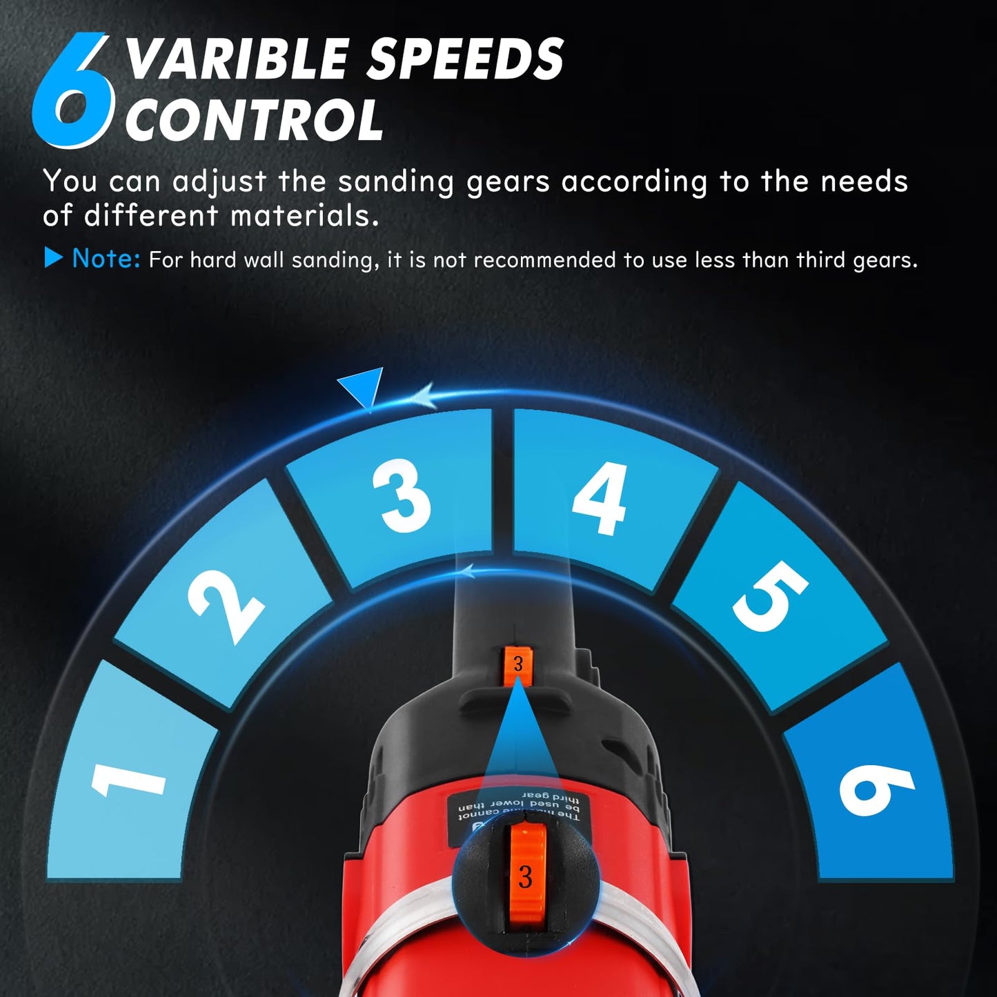 3-Head Concrete Grinder Set 4" Concrete Floor Grinder 2800W Concrete Surface Planer with 6 Speed Control & Dust Extraction Shroud for Grinding Concrete Cement Marble Granite