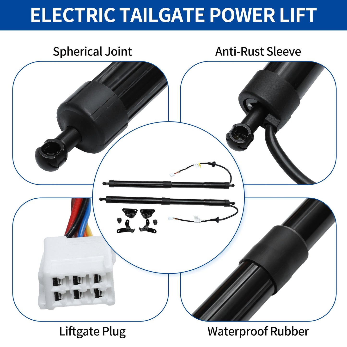 X AUTOHAUX Rear Left Right Tailgate Power Lift Support for Toyota Fortuner 2015-2020 Liftgate Power Hatch Shock Strut No.6892071030/6891071030/6891071032 Electric Trunk Power Liftgate 1 Pair