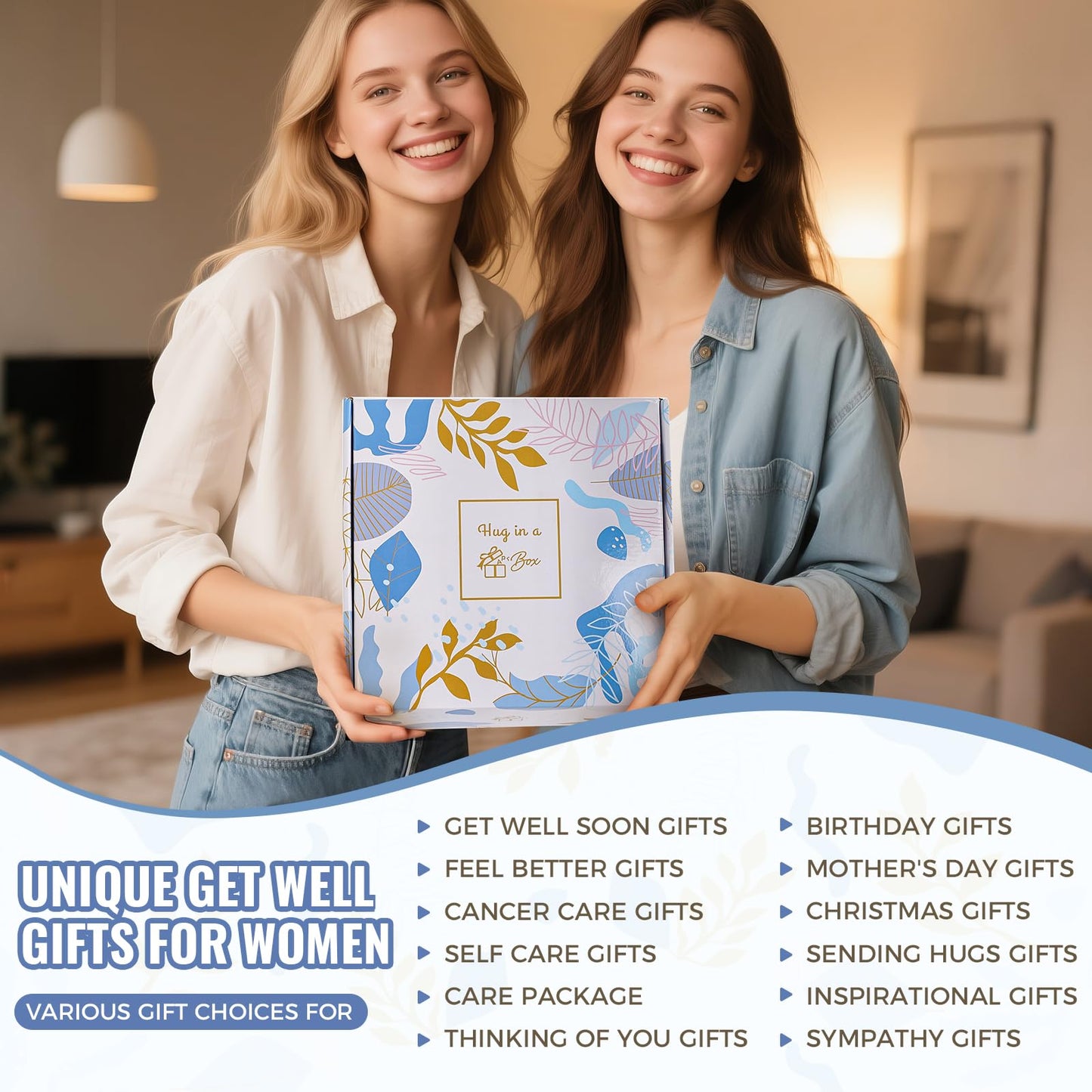 Get Well Gifts for Women Chemo Cancer Care Package Gift Baskets after Surgery Recovery Self Care Gifts Thinking of You Feel Better Set for Sick Friends Wellness Comfort Box Easter Basket Stuffers