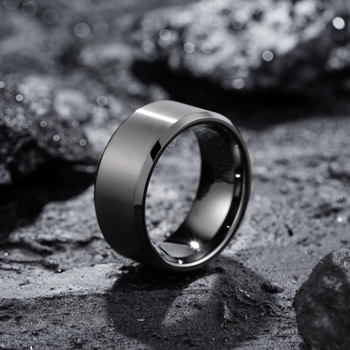 King Will 10mm Tungsten Wedding Band for Men - Gunmetal, Comfort Fit, Size 13