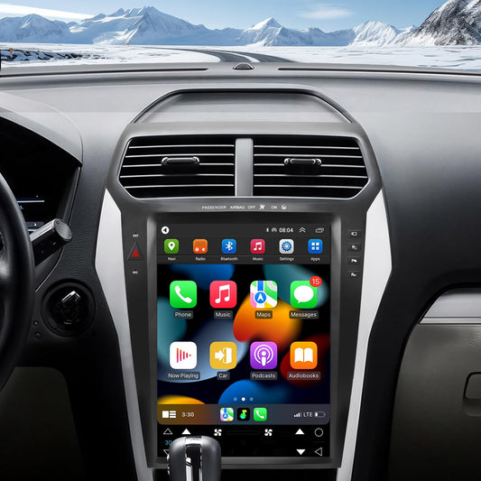 8Core 4+64G Car Radio for Ford Explorer 2011-2019 Radio Upgrade with 12.1 inch Tesla Style Screen Support Wireless Carplay Android auto Keep OEM Camera 4G GPS Navigation SWC
