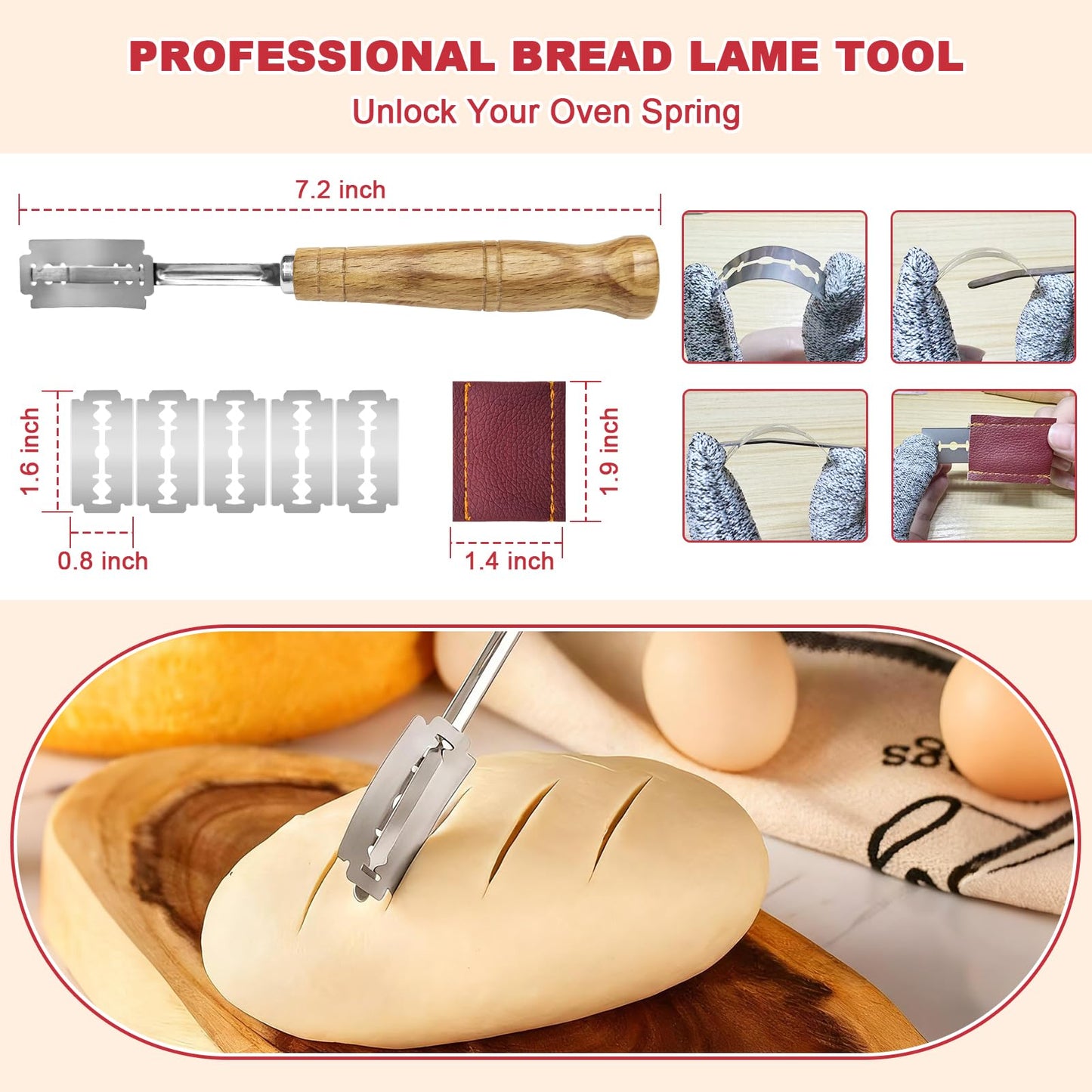 Sourdough Bread Baking Supplies, Sourdough Starter Kit with Cotton Rope Oval & Round Bread Proofing Basket and Sourdough Starter Jar, Artisan Bread Making Kit Ideal Gift for Bakers, Women Wife Mom Red