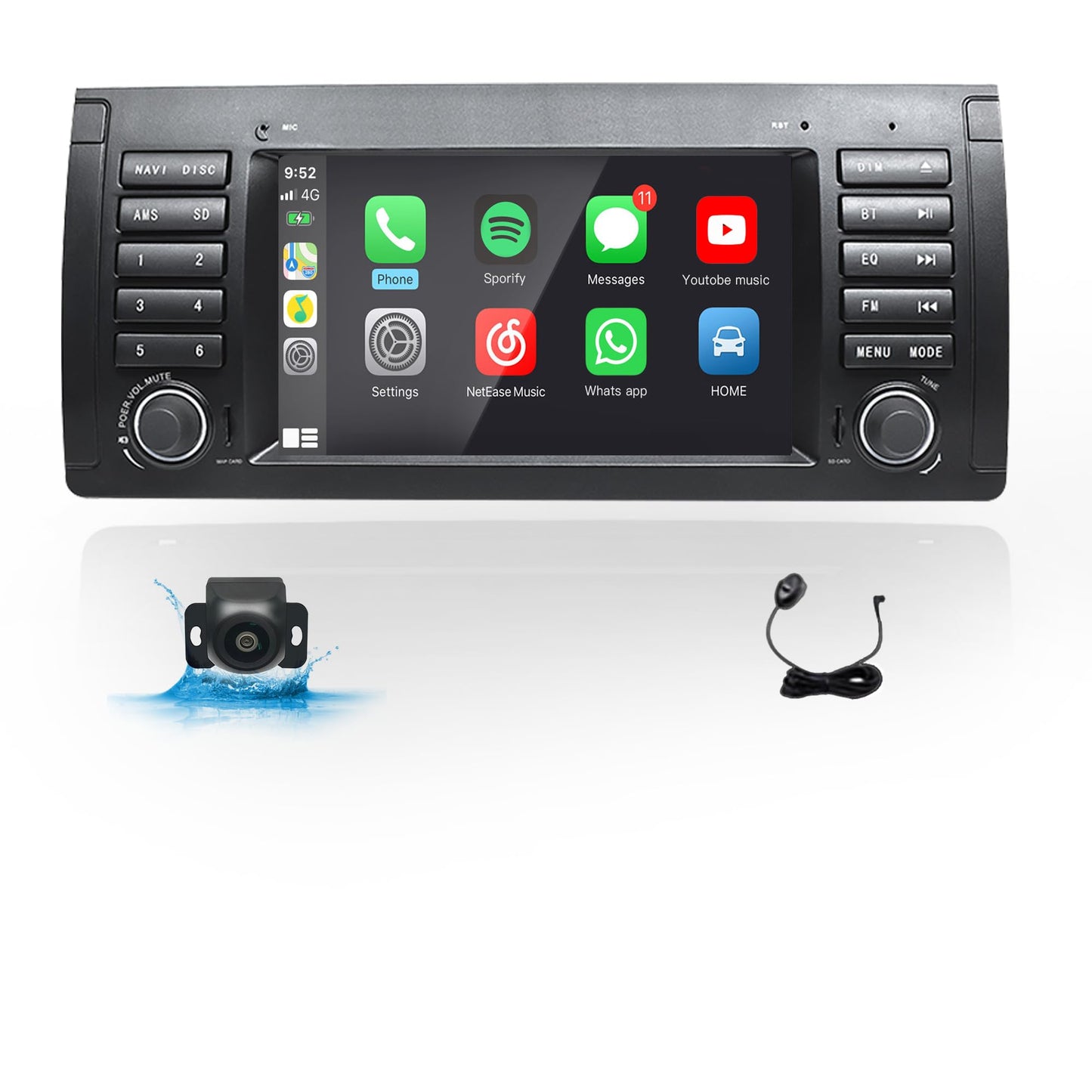 Uckazy 7'' 2+64G Car Radio for BMW 5 Series 1995-2002 Android 13 Wireless CarPlay Android Auto Car Stereo,Touchscreen Navigation with Bluetooth, AM/FM, SWC, WiFi, E39A13