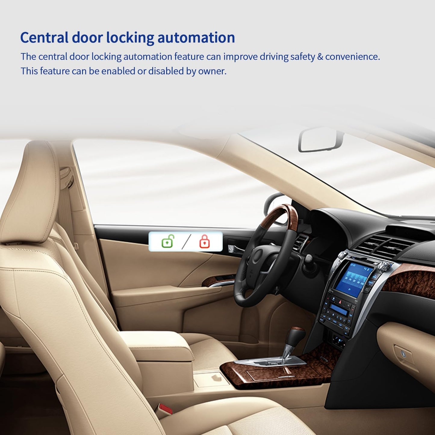 EASYGUARD EC002-F02-NFC-NS Passive Keyless Entry car Alarm Rolling Code with PKE Remote Starter with Passive keyless Entry Push Start Button NFC Lock Unlock（with Shock Sensor）