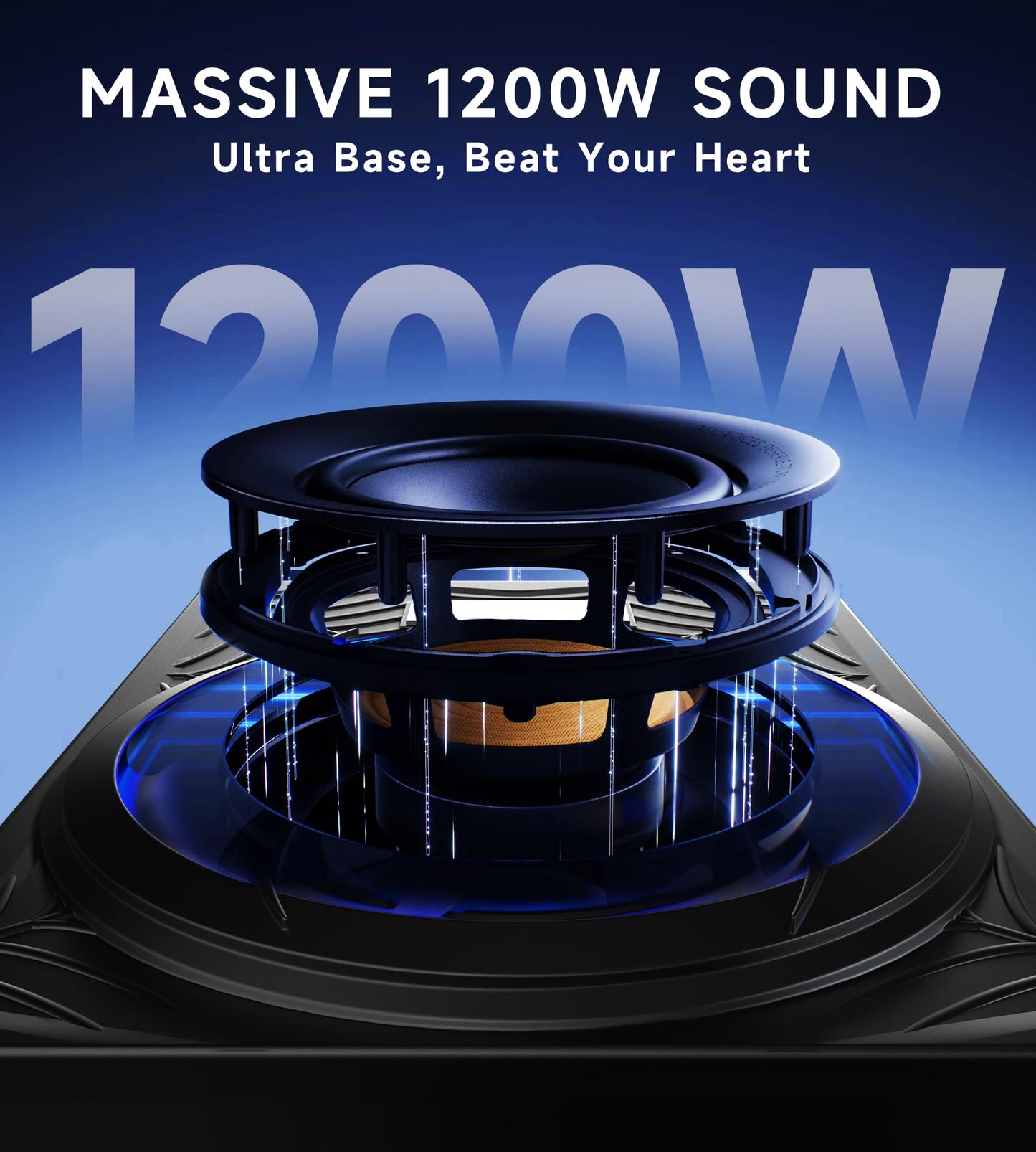 1200W RGB Subwoofer, Slim Underseat Car Subwoofer and Amp Package with RGB Beat-Synced Light, Individual Control for Low Pass/Gain/Boost (A, B)