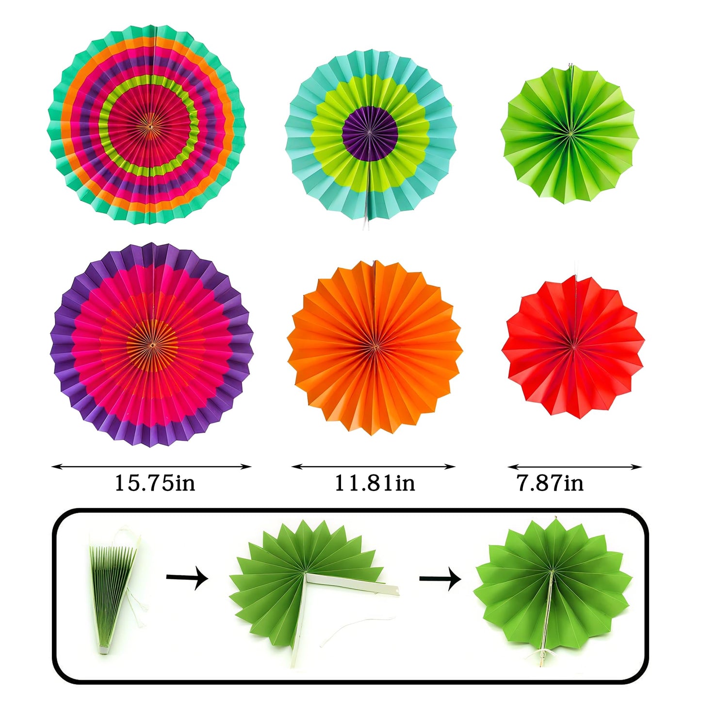 Naimo Hanging Party Decorations Set Paper Flower Pom Poms Banner Flag Dots Garland Paper Fan Wall Decor for Brithday Baby Shower Wedding Graduation
