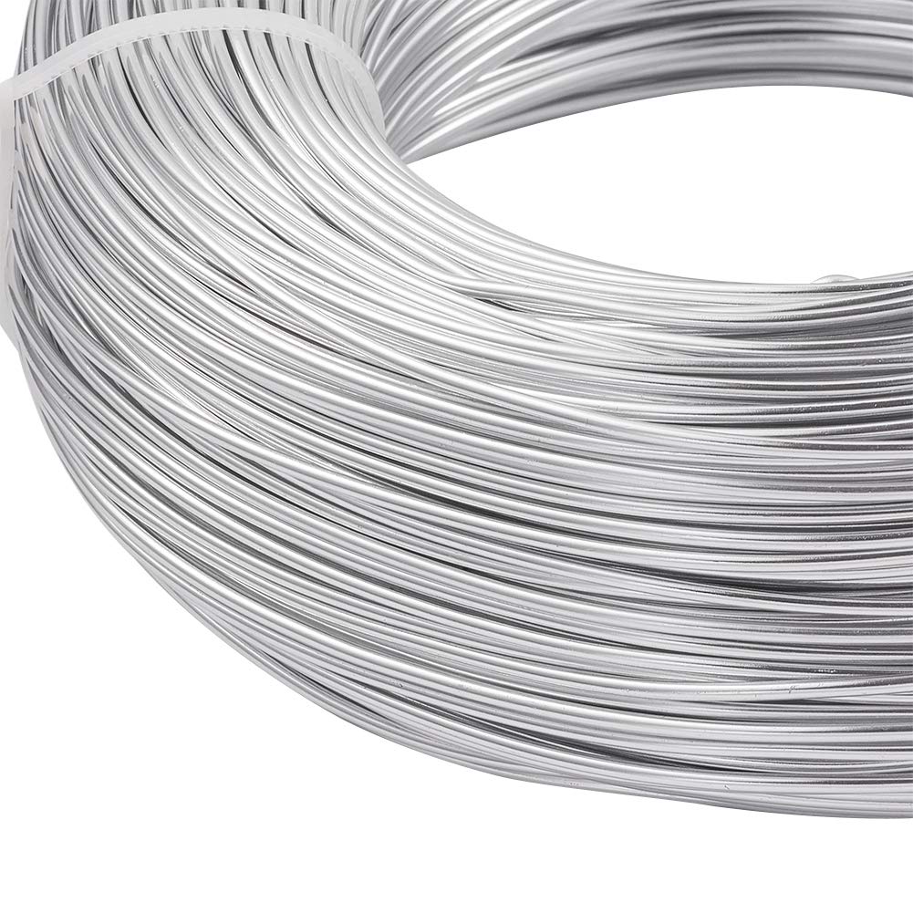 Pandahall 328 Feet Silver Aluminum Craft Wire 15 Gauge Flexible Metal Wires Armature Bendable Wire for Jewelry Making, Bonsai Trees, Sculpting, DIY Crafts Beading Floral