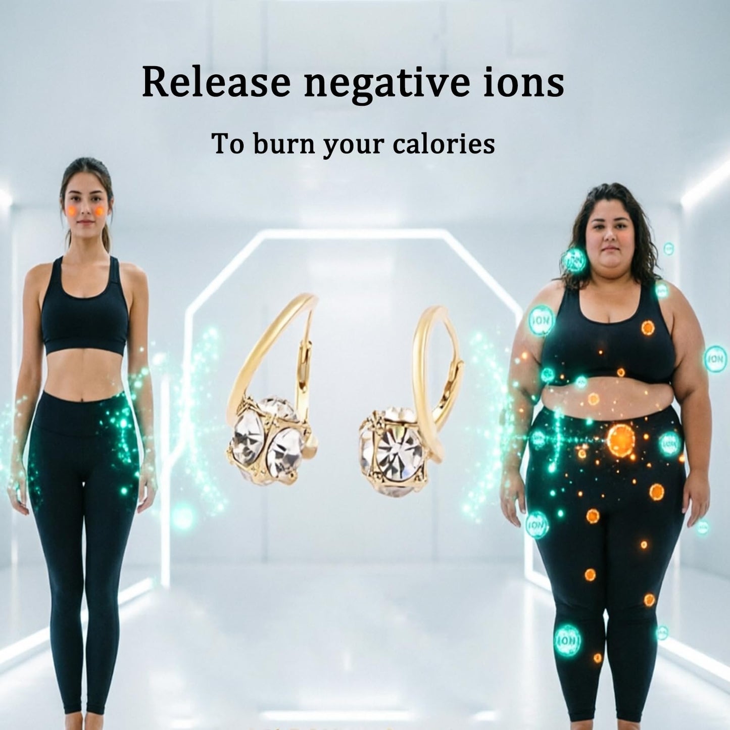 Lymphatic Earrings for Women Negative Lon Lymph Detox Earrings Lymphvity Germanium Earring Drainage Slimming Jewelry Gift (Gold2)