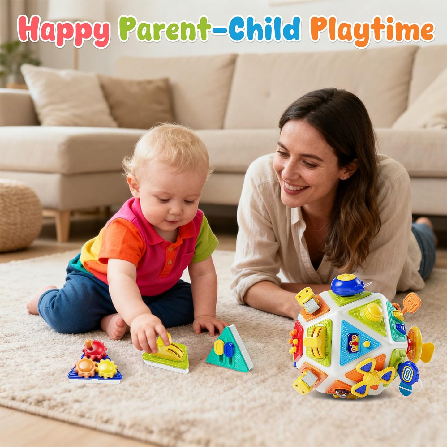 22-in-1 Baby Busy Board Activity Cube Toys, Montessori Toy for 1 Year Old Toddlers, Educational Learning Sensory Travel Toys for Infant 6-12 12-18 Months, 1st Baby Birthday Gifts for Boys Girls