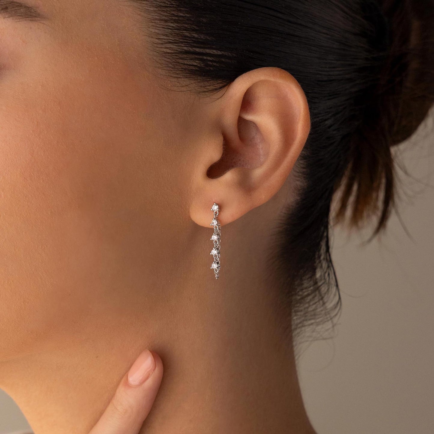 Solistra Silver Dangle Earrings for Women Triple Trendy Diamond Drop Earring Hypoallergenic Earrings for Women Wedding Jewelry Valentines Day Gifts for Her