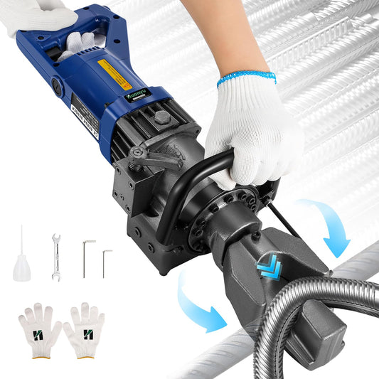 Huanyu Electric Rebar Bender 900W Hydraulic Rebar Bending Machine 5/8Inch 16mm within 5s Bending Angle 0°-130° with Positioning Bolt Fast Easy Steel Bar Steel Rod 110V RB-16