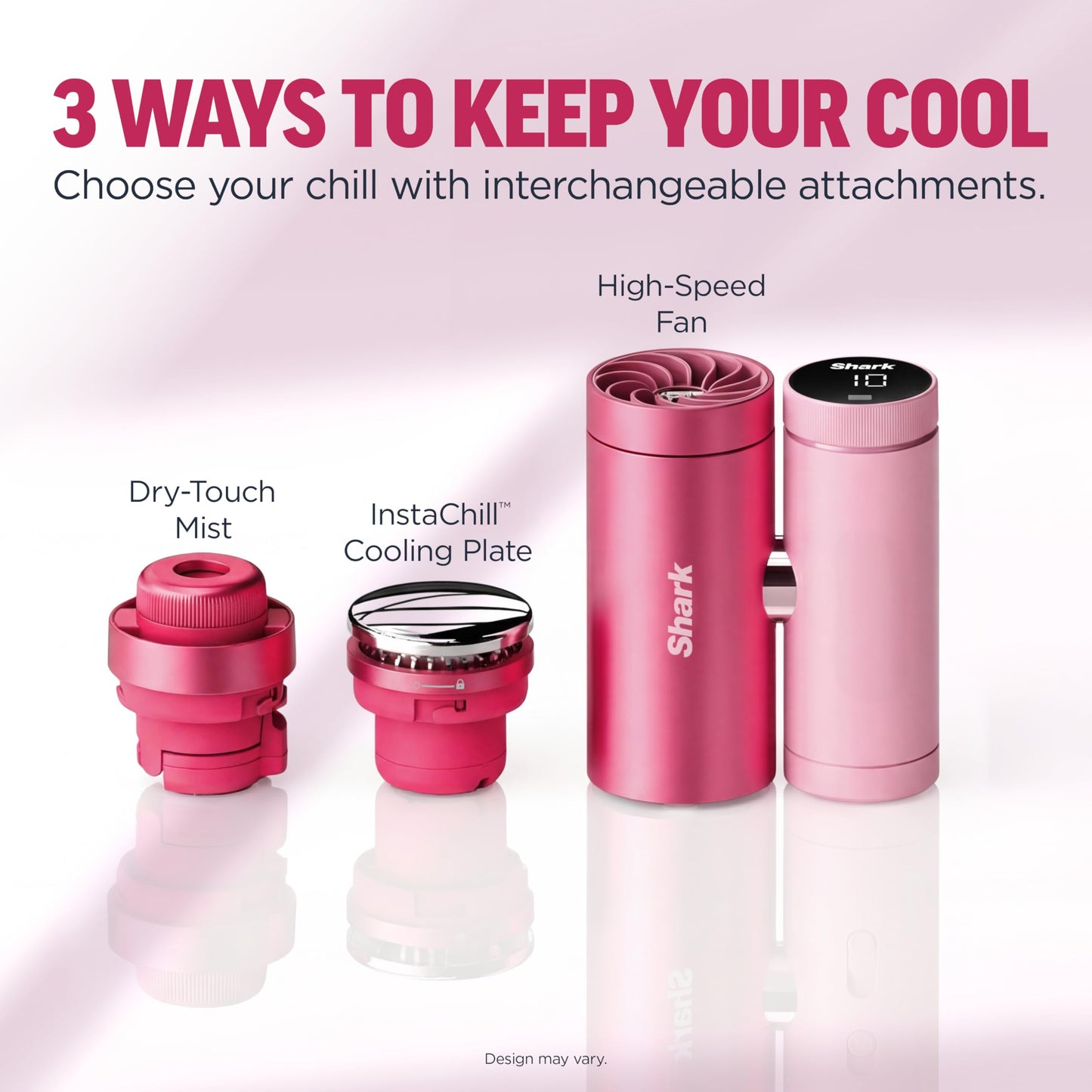 NEW Shark ChillPill — The Only 3-in-1 Personal Cooling System with InstaChill Cooling Plate, Dry-Touch Mist, and Powerful Fan, Handheld, Wearable, Rechargeable Battery, 10 Speeds, Carbon, FA022
