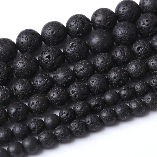 45PCS 8MM Natural Lava Stone Beads Energy Healing Beads for DIY Jewelry Bracelet Necklace Making for Jewelry Making15Inch