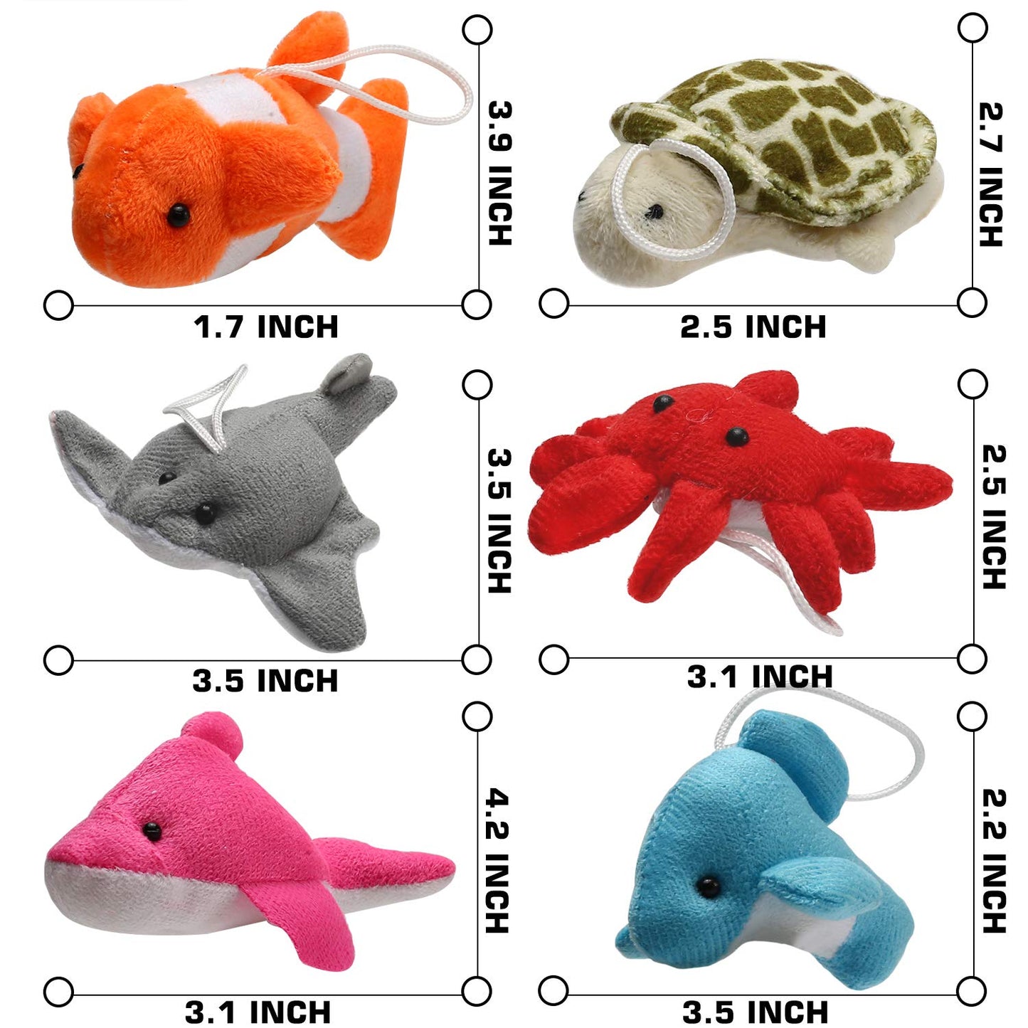 25 Pack Mini Ocean Animal Plush Toys,Sea Creatures Stuffed Toy for Kid Party Favor,Small Keychain Decoration for Christmas Tree,Goody Bag Fillers,Stocking Stuffers,Easter Eggs Fillers,Dog Cat