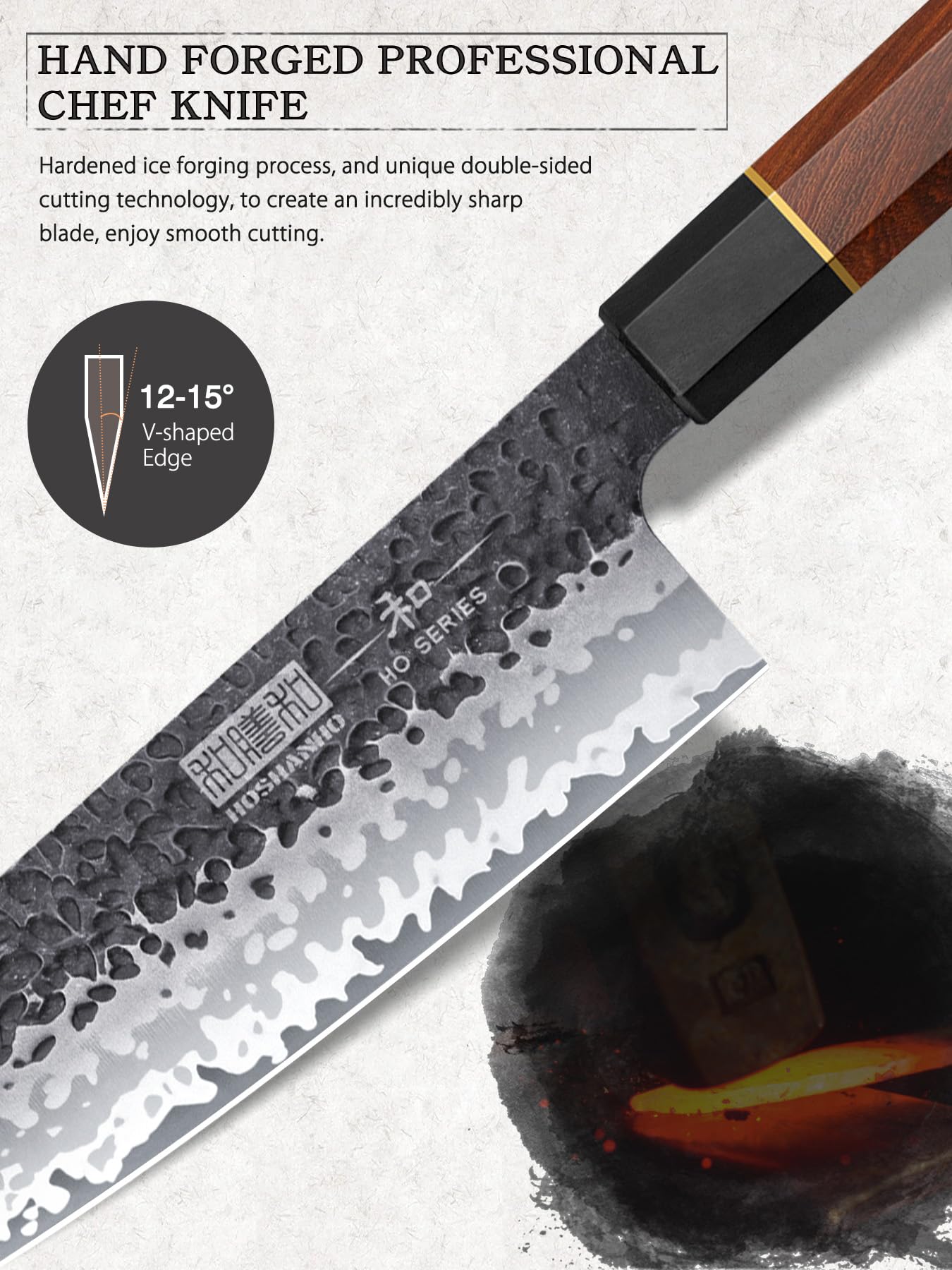 HOSHANHO 7 Pieces Knife Set with Magnetic Knife Block, Japanese High Carbon Steel Kitchen Knife Set, Ultra Sharp Chef Knives Set with Ergonomic Handle
