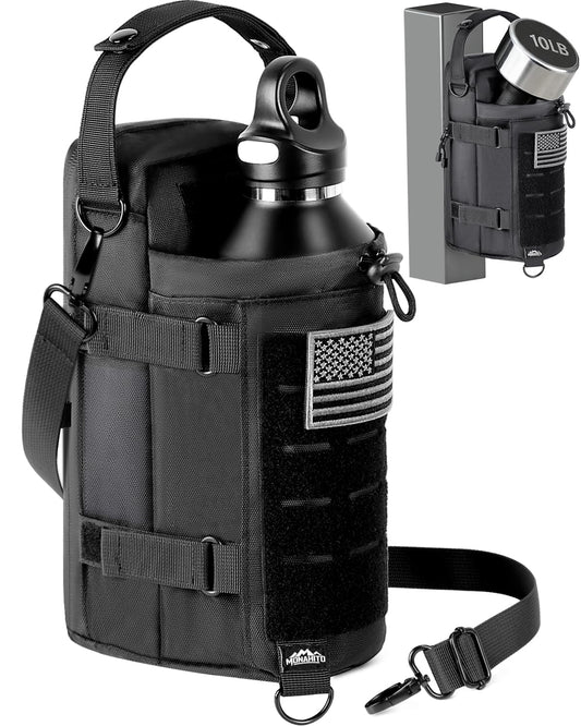 Magnetic Gym Bag for Men - Water Bottle Carrier Holder Bag with Shoulder Strap, 4 Built-in Magnets Gym Gifts for Men