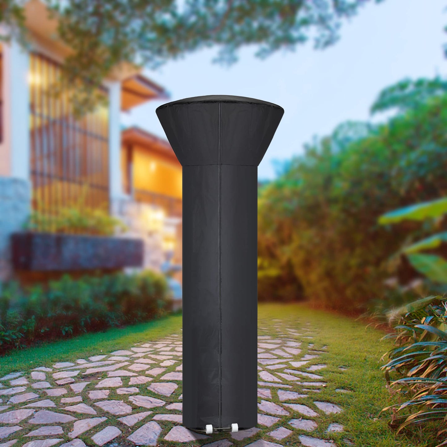 [2 Pack] Patio Heater Covers with Zipper and Storage Bag,Waterproof,Dustproof,Wind-Resistant,Sunlight-Resistant,Snow-Resistant,Black,89'' Height x 33" Dome x 19" Base