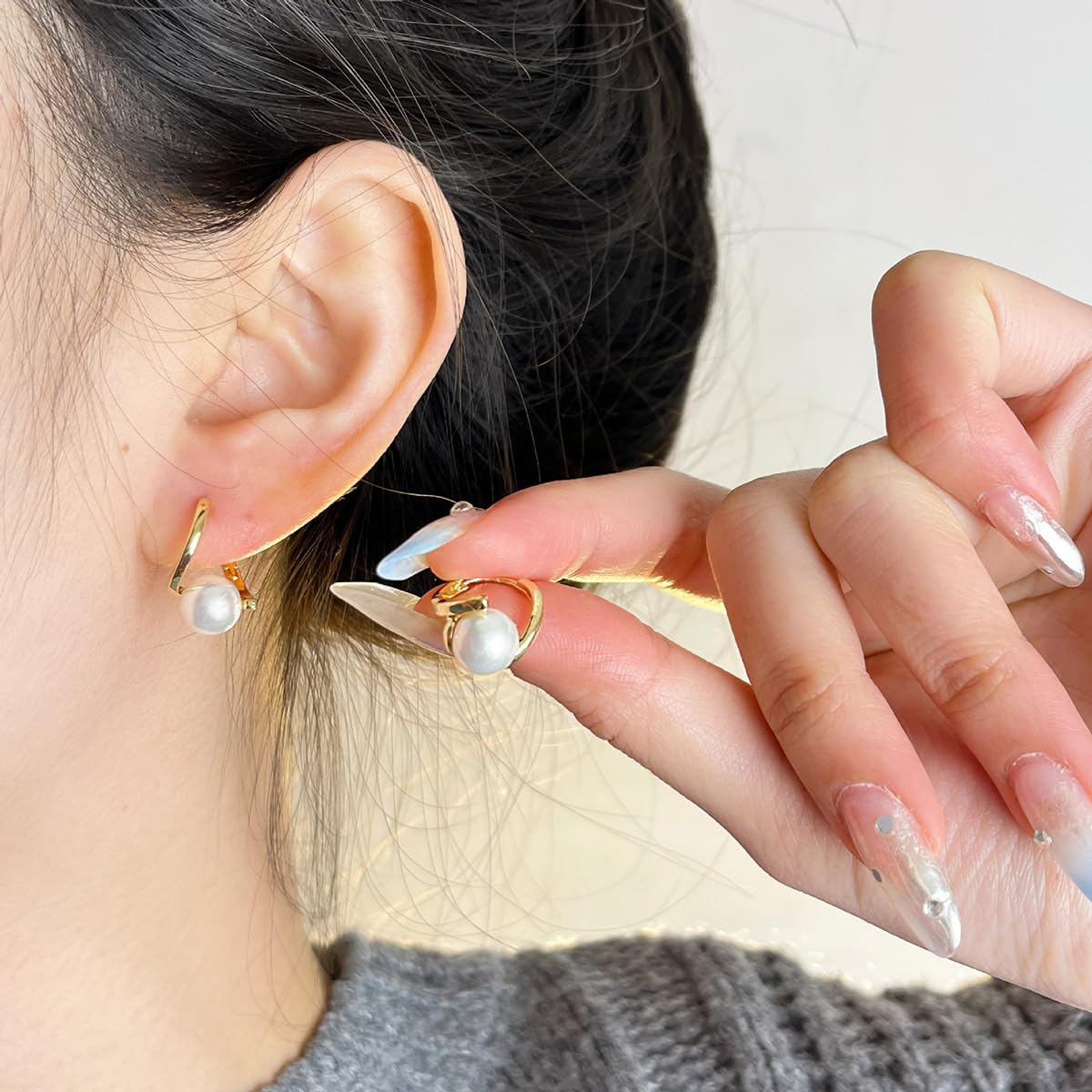 Halolux Lymphvity Germanium Earring for Women Lymphatic Drainage Earring CZ Zircon Acupressure Earrings Atheniz Lymphatic Earrings Dainty Jewelry Gifts (White)