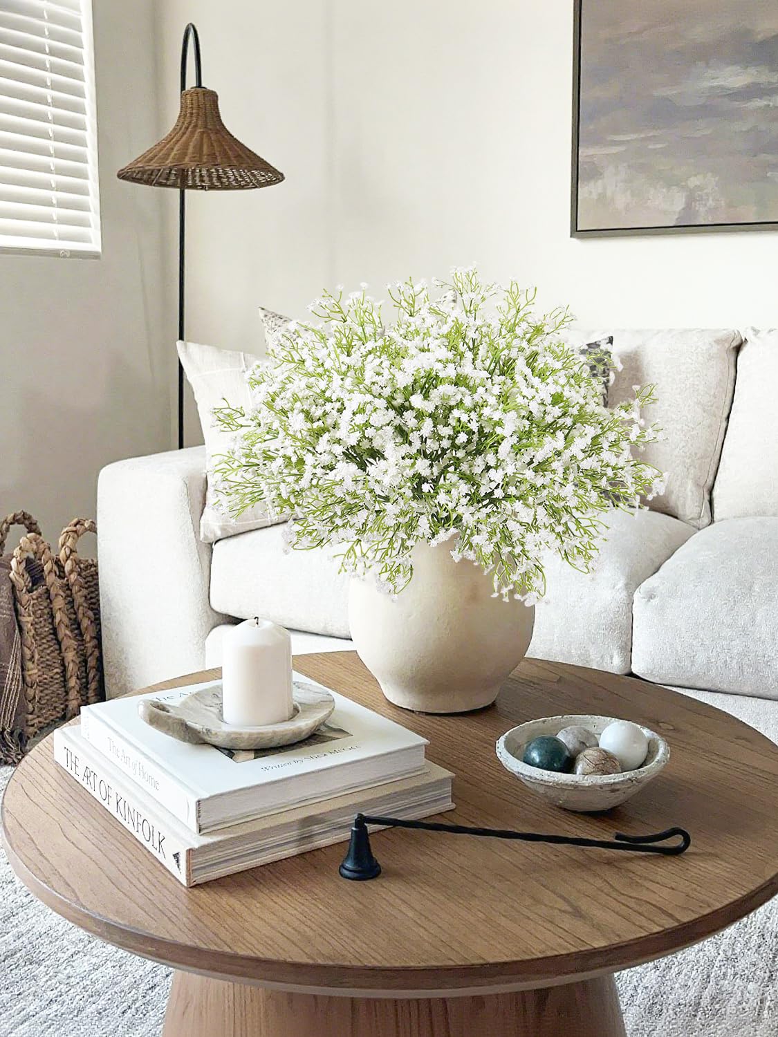 DEEMEI 15 PCS Babys Breath Artificial Flowers Fake Babys Breath Flowers Artificial Bulk White Gypsophila Bouquets Real Touch Faux Flowers for Wedding Floral Arrangement Party Home Decoration