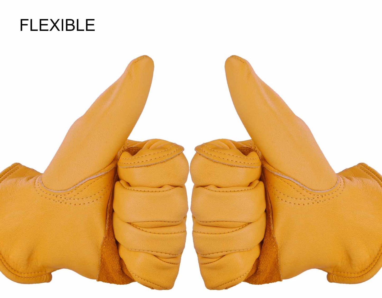 OZERO Leather Work Gloves for Men, 1 Pair Gardening Gloves, Grain Cowhide Garden Gloves with Reinforced Palm, Flexible Keystone Thumb, Elastic Wrist, Heavy Duty Yard Work Gloves,X-Large