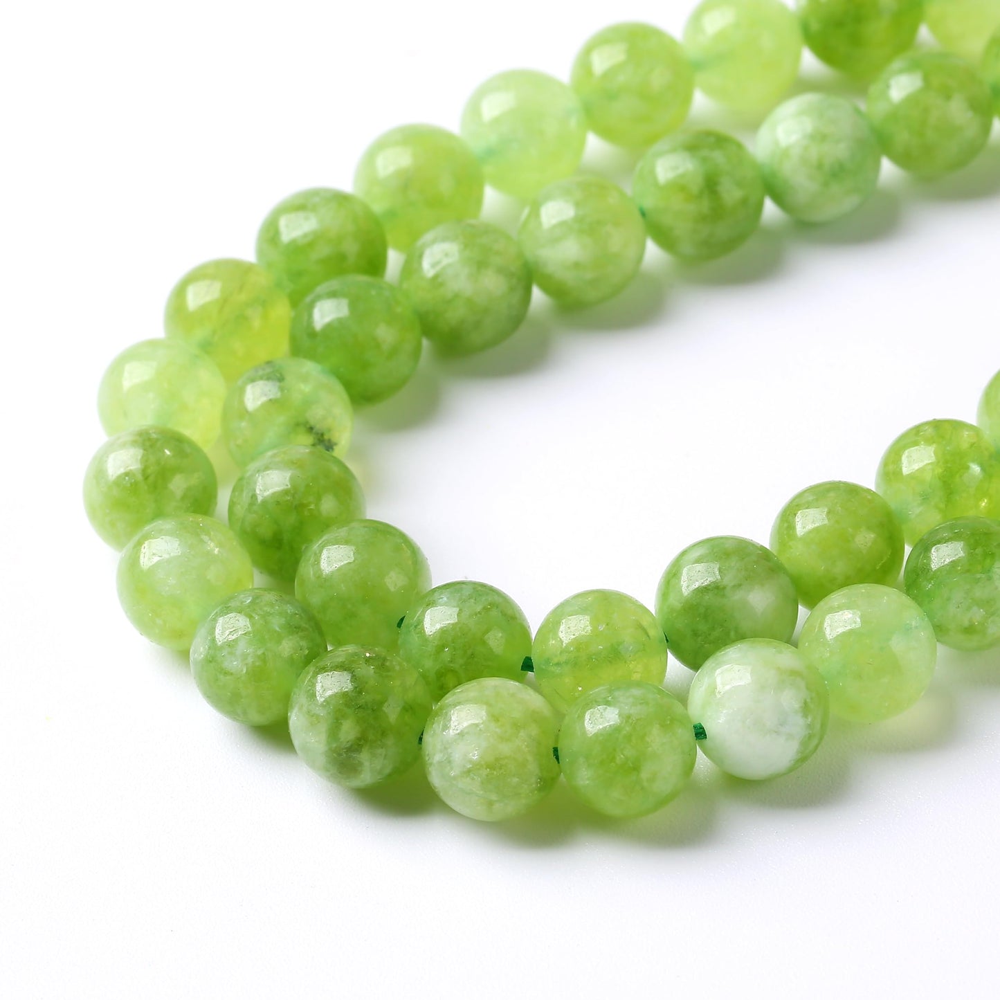 90pcs 4mm Natural Peridot Green Lace Jades Beads Round Loose Spacer Beads for Jewelry Making DIY Bracelets Crystal Energy Healing Power Stone 15 Inch(4mm, Green Peridot Jade)