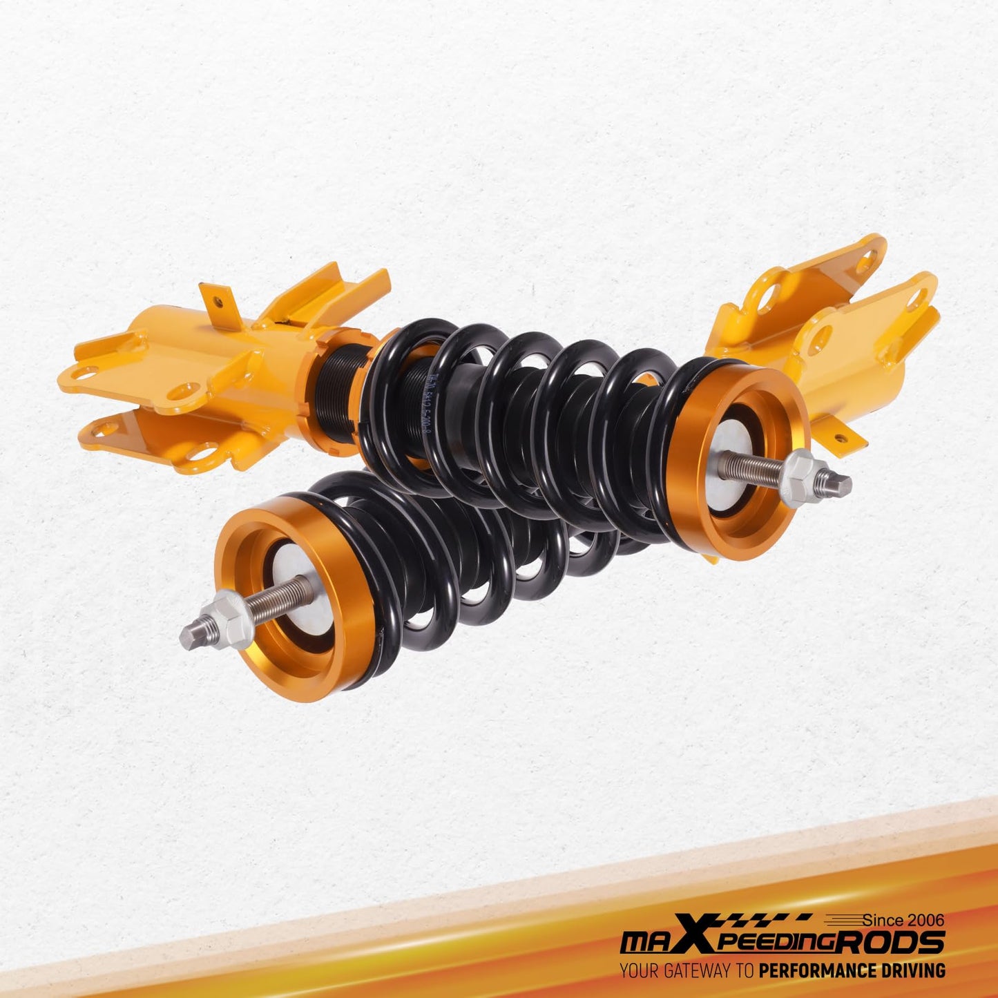 maXpeedingrods Coilovers for Chevrolet Camaro 2010-2015, Height Adjustable Coilovers Suspension Kit, Preset Damping Lowering Kit Gold