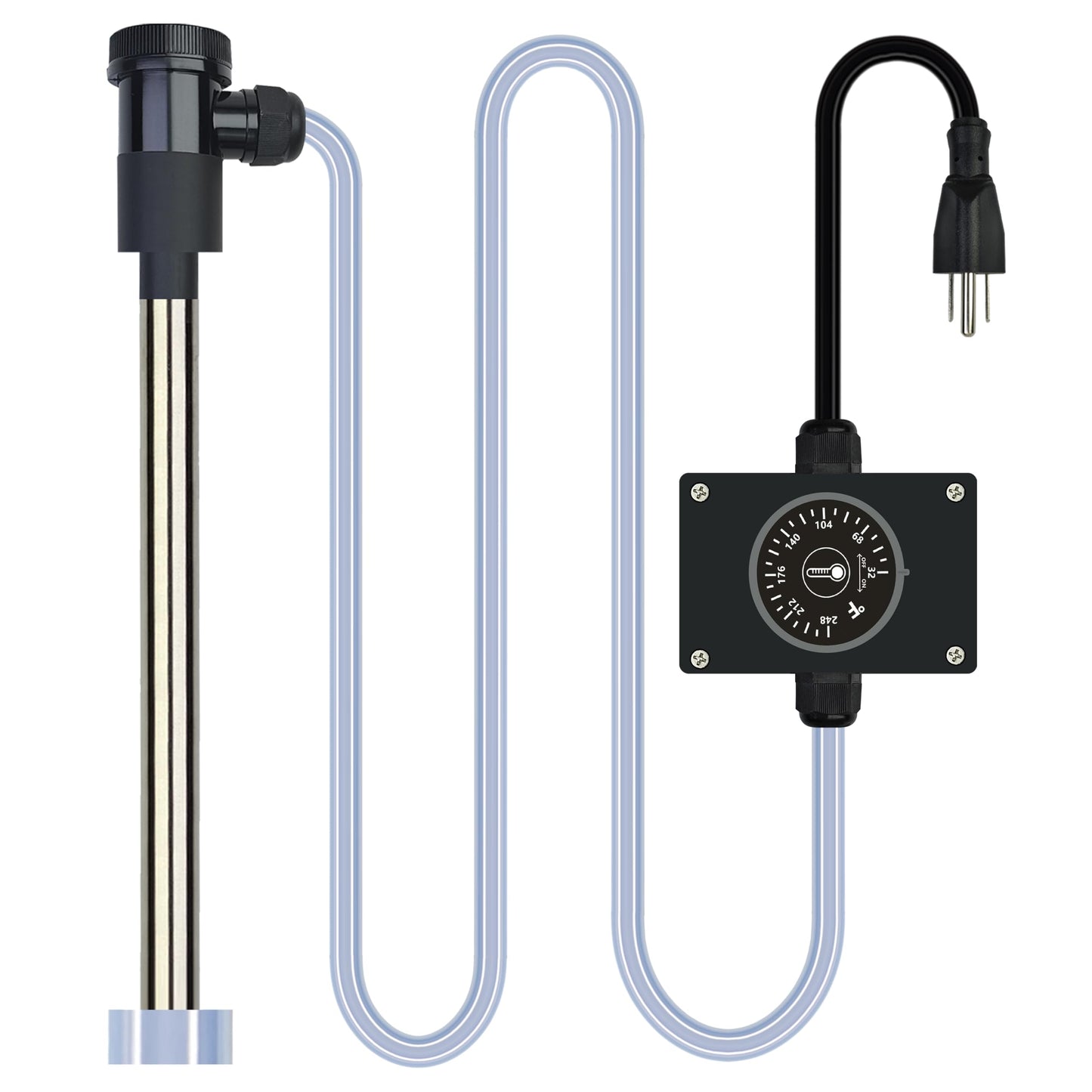 XCLBTFDC 1800W Immersion Water Heater Portable Electric Bathtub & Pool Submersible Water Heater with Temp Control for Bucket, inflatable pool, baptistry, spa tub, above ground pool & Hot Tub