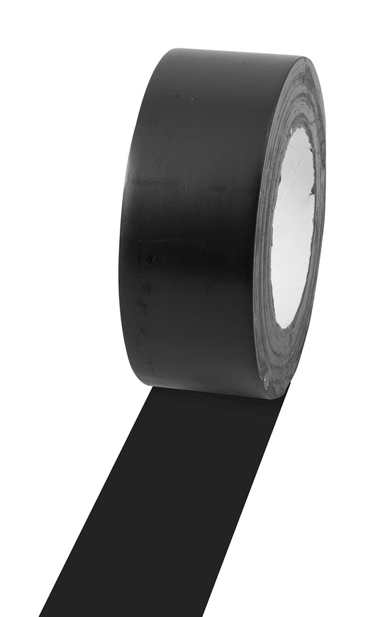 Champion Sports Vinyl Tape, 2” Wide x 60 Yards Long, Black - Durable Floor Marking Tape - Schools, Gyms, Restaurants