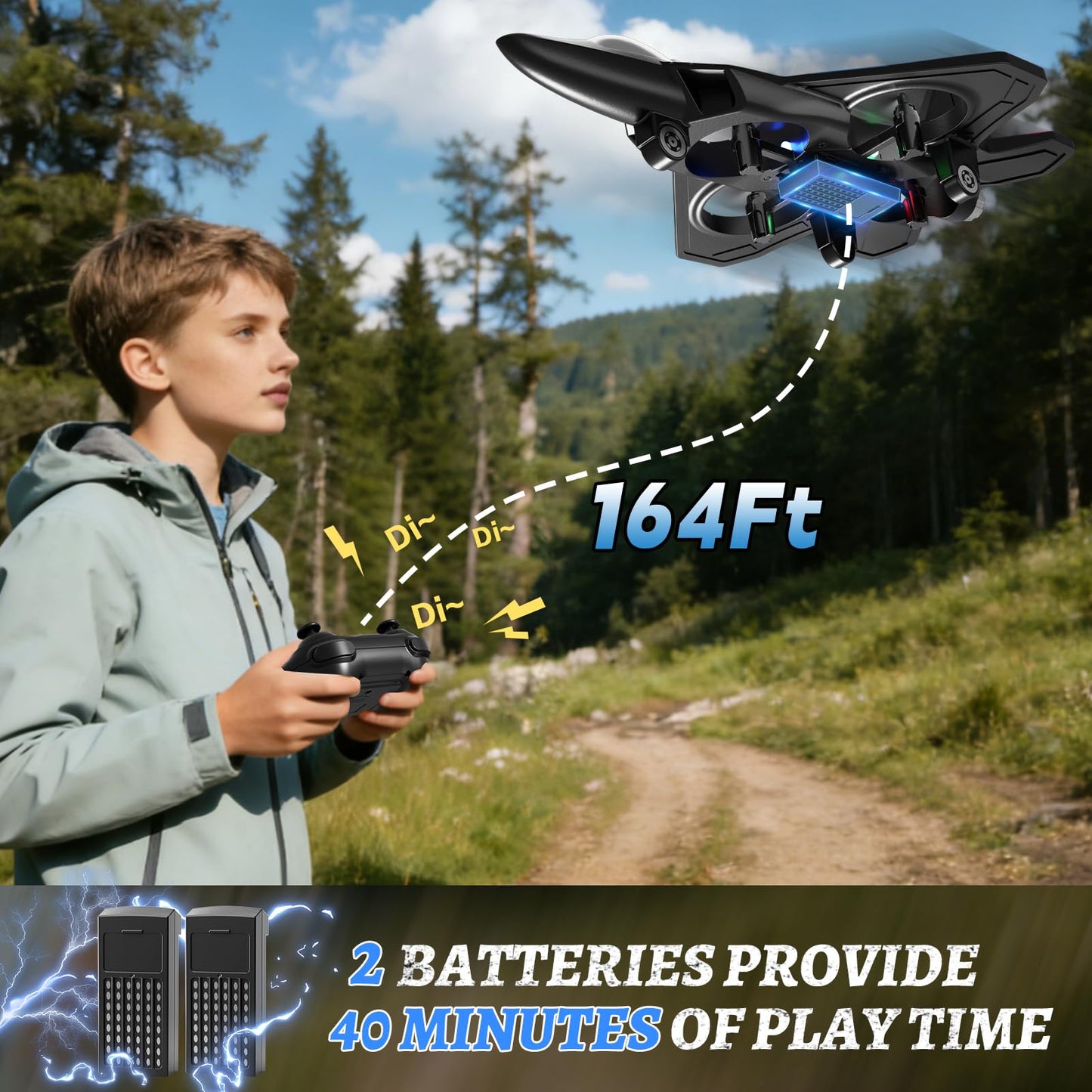 Tubokoro Foam Remote Control Airplanes RC Planes for Kids Adults, RC Airplane Fighter Jet with Light, 360° Flip Fighter Jet Toys, Stunt Roll, Airplane Toy Gifts for Kids Boys