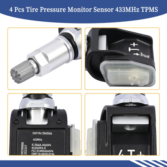 ‎Getfarway ‎‎4 Pcs Tire Pressure Monitor Sensor 433MHz TPMS 13545366 Fit for GMC Chevrolet Cadillac Sierra Silverado Suburban Tahoe Yukon Escalade 2019-2025 86803857 84338125 85110397