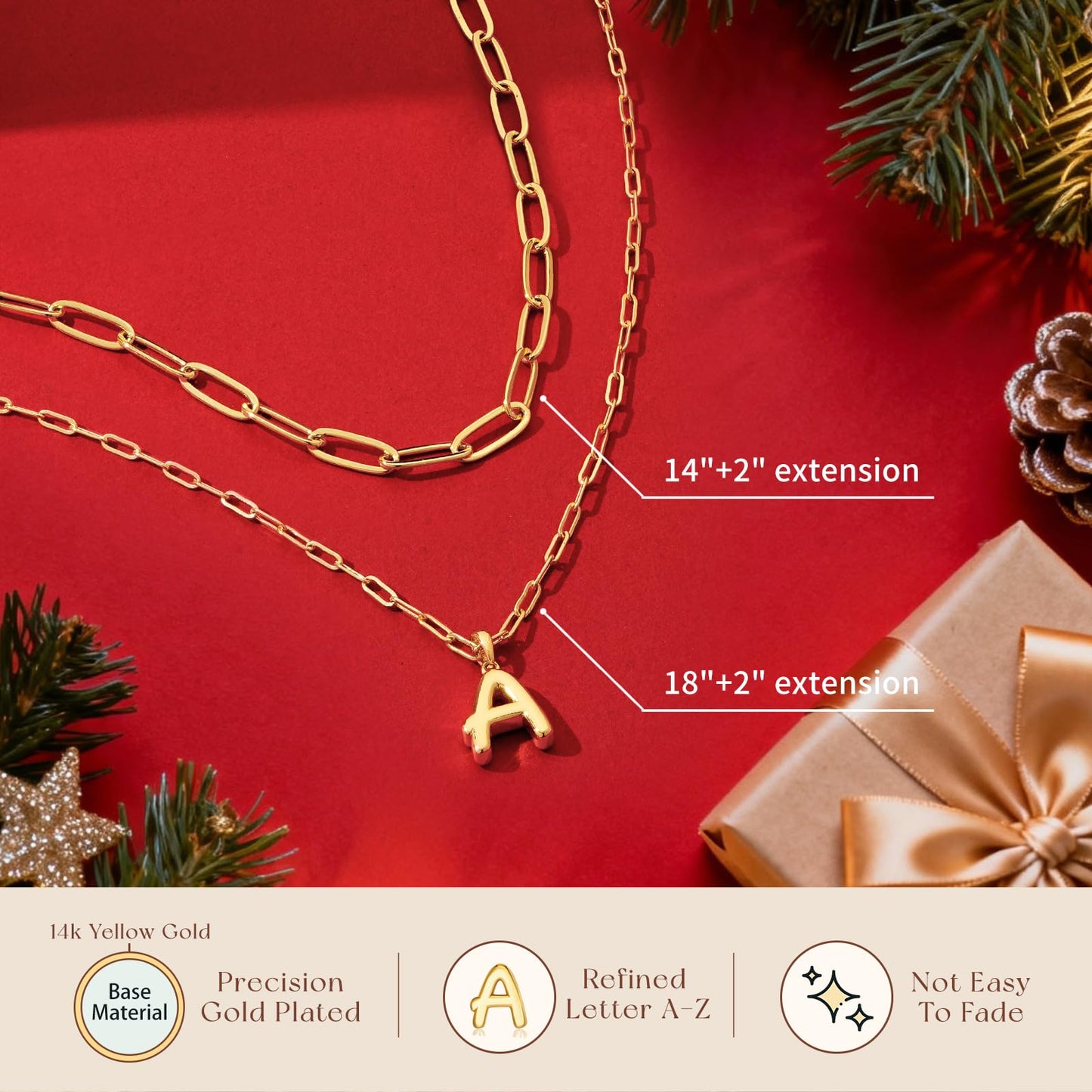 adoyi Gold Heart Initial Necklaces for Women Hers Dainty 14K Gold Plated Heart Layered Letter C Pendant Necklace Stack Jewelry Birthday Valentines Gifts for Women Mom and Wife