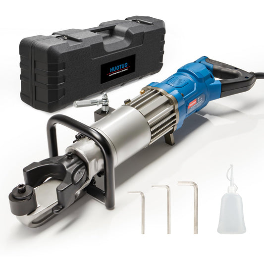 HUOTUO 5/8" Electric Hydraulic Rebar Bender 1100W Portable Hydraulic Rebar Bending Machine #6-16 mm Rebar within 2-2.5 s Easy Bending Rebar Steel Bar 120v/60hz HRB16-Blue