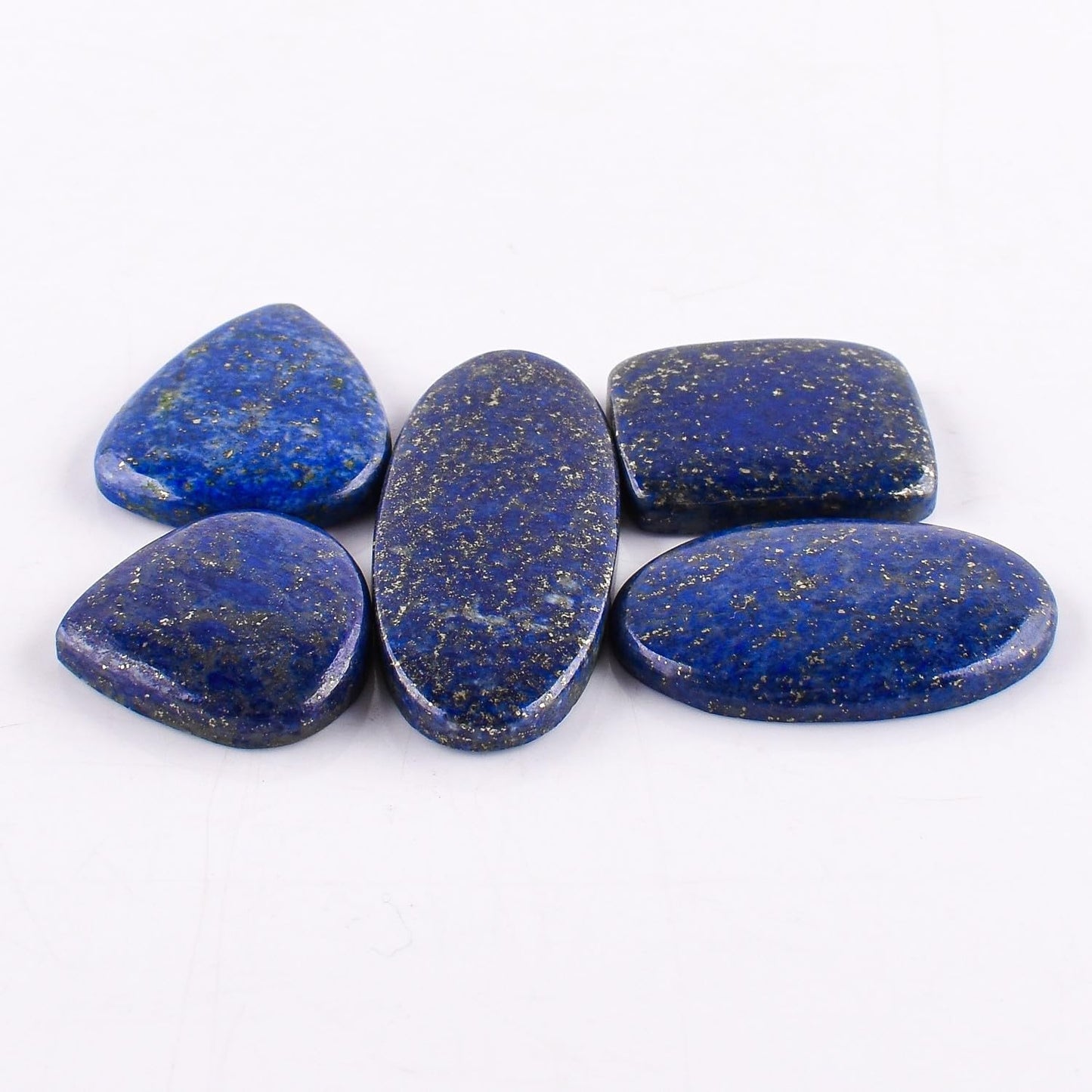 OdrillionGems Natural Lapis Lazuli Stone, Natural Gemstones and Crystals Cabochon Lot, DIY Jewelry Making Loose Gemstones, Chakra Healing Crystals, Wire Wrapping Cabochons, Pack of 5 (Large)