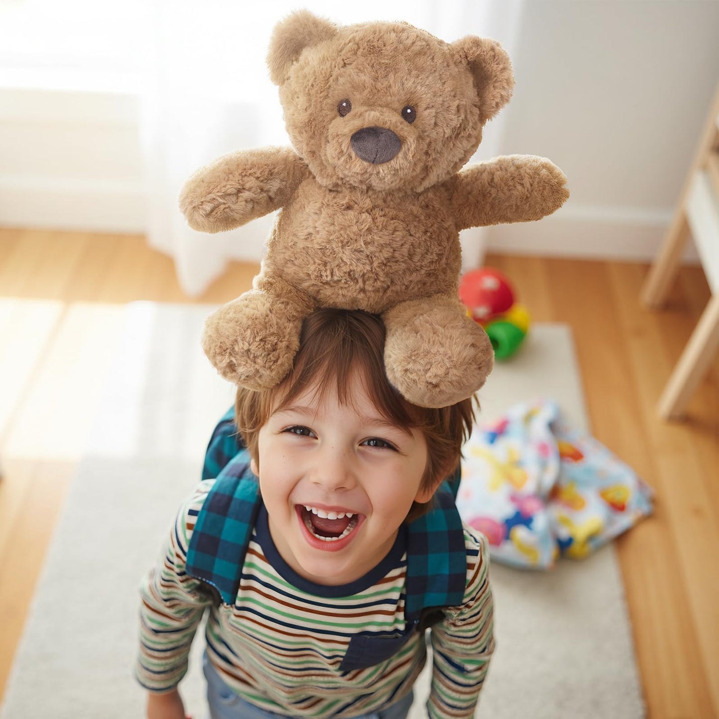 Teddy Bear Stuffed Animals, Microwavable & Weighted Stuffed Animal, Brown Curly Plush for Warmth & Comfort, Heatable Coolable Lavender Scent Toy, Cute Soft Plushies Gift for Children Boys Girls Adult
