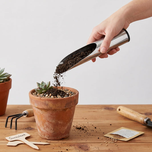 BESPORTBLE Bonsai Soil Scoop: Stainless Steel Soil Scoop Bonsai, Potting Trowel, Succulent Transplanting Garden Scooper for Indoor Plants, Narrow Deep Mouth Hand Tool