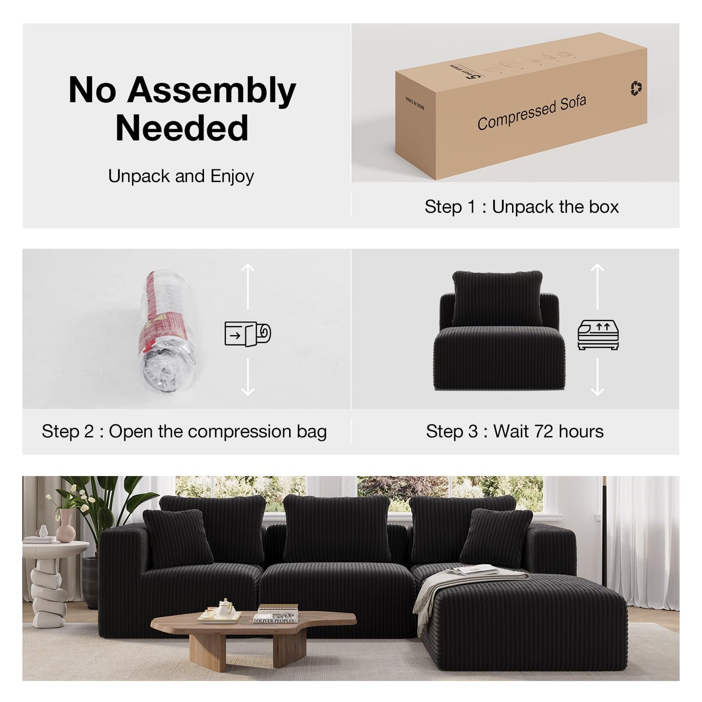 Novilla 141" Modular Sectional Sofa, Modern Cloud Sectional Couch with Smarts Coil® Support, U-Shape Boneless Couch for Living Room Apartments Bedroom, No Assembly Required (4 Seater + 4 Ottoman)
