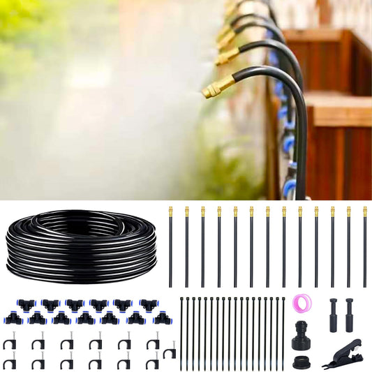Thiswing 360° Adjustable Drip Irrigation System - 40 FT Garden Watering System with 13 Nozzles, Raised Bed Sprinkler System, Garden Mister for Yard, Lawn, Plants, 5/16" Tubing
