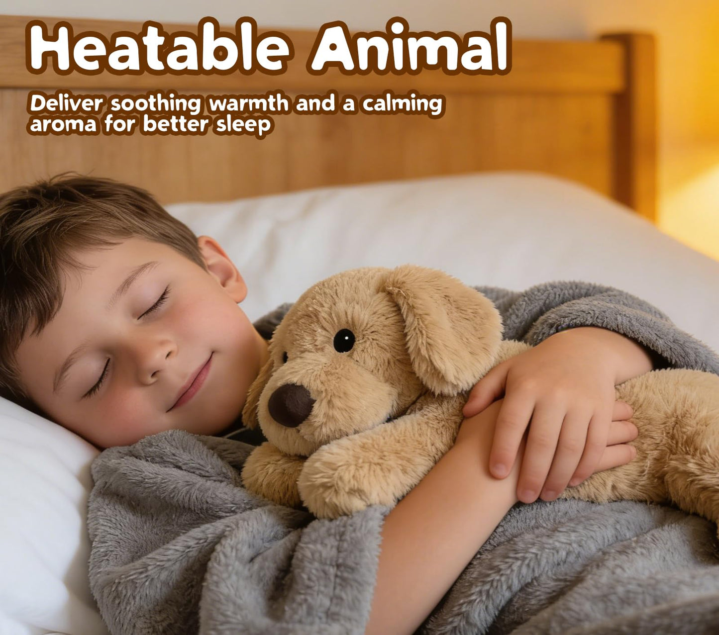 Dog Stuffed Animals, Microwavable Stuffed Animal Adorable Fluffy Puppy Plush for Warmth, Heatable Coolable Lavender Scent Puppy Plush Toy, Cute Soft Dog Plushies for Kids Adults Gift, Golden Retriever