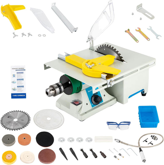 5-in-1 Mini Table Saw Lapidary Saw for Cutting Rocks for Crafts Lapidary Equipment for DIY Gem Stone Rock Grinding Woodworking Carving