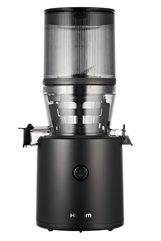 Hurom H320 Cold Press Juicer Machine, Easy to Clean Masticating Slow Juicer, Coarse Strainers, Self-Feeding, Hands Free, Family Size, Quiet Motor, Easy Assembly (Black)