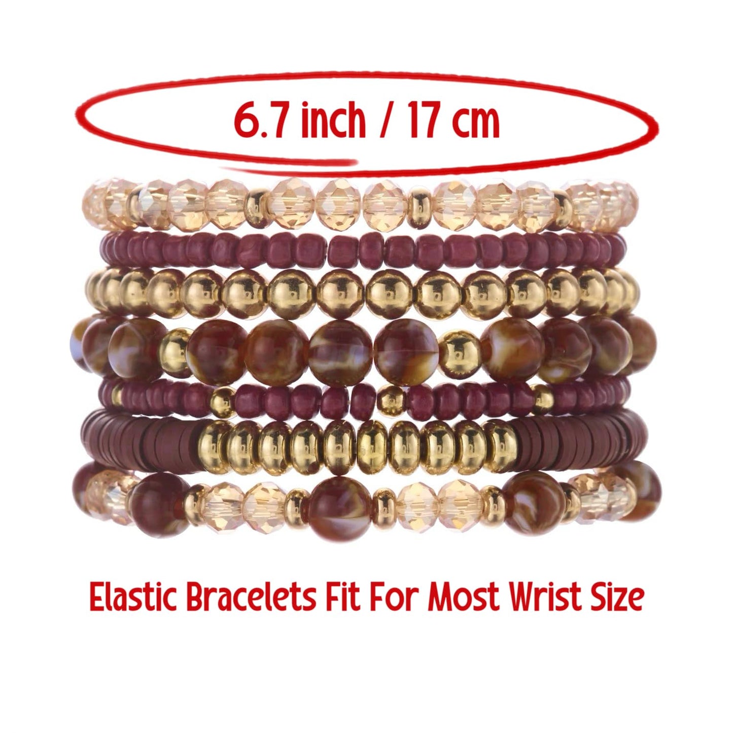 YEOSMINE Boho Heishi Clay Beaded Stretch Bracelets Stack For Women, Preppy Teens Friendship Gold Bracelets Cute Beach Surfer Accessories Bulk Set Trendy Fashion Jewelry