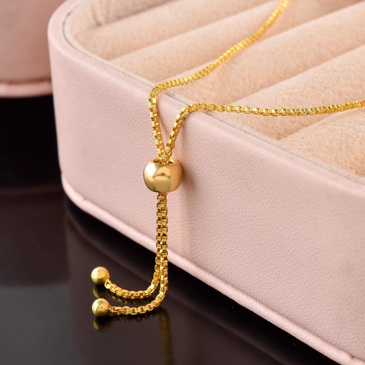 InfinityGemsArt Citrine Bracelets For Women Mother's Day, November Birthstone Jewelry, Micro Yellow Beads Beaded Stone Bolo Slider Crystals Gemstones Jewelry, 14K Gold Plated Adjustable Chain, Gift For Her