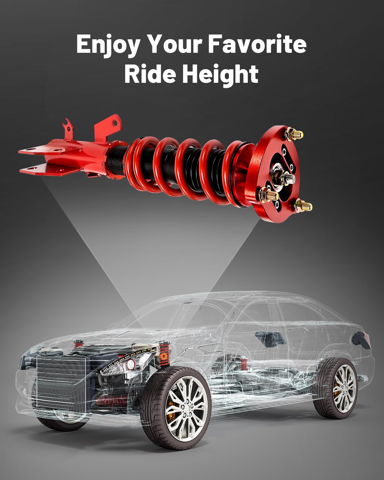 EVIL ENERGY Coilovers Compatible for Honda Civic 2012-2015 FG3/FB2（Excluding 2014-2015 Si model）, for Acura ILX (DE) 2013-2016, Twin-Tube Coilovers Suspension Kit, Height Adjustable Lowering Kit