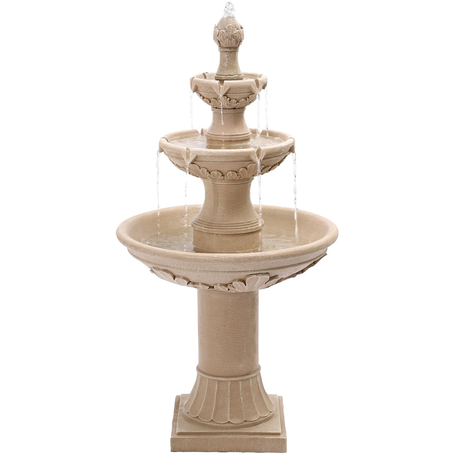 Dephet Italian Outdoor Water Fountains Garden Decor - 48.4''H Fountains and Waterfalls Outside, Large Cascading Indoor Floor-Standing Resin Bubbler Fountain Features W/Pump for Patio, Yard and Home