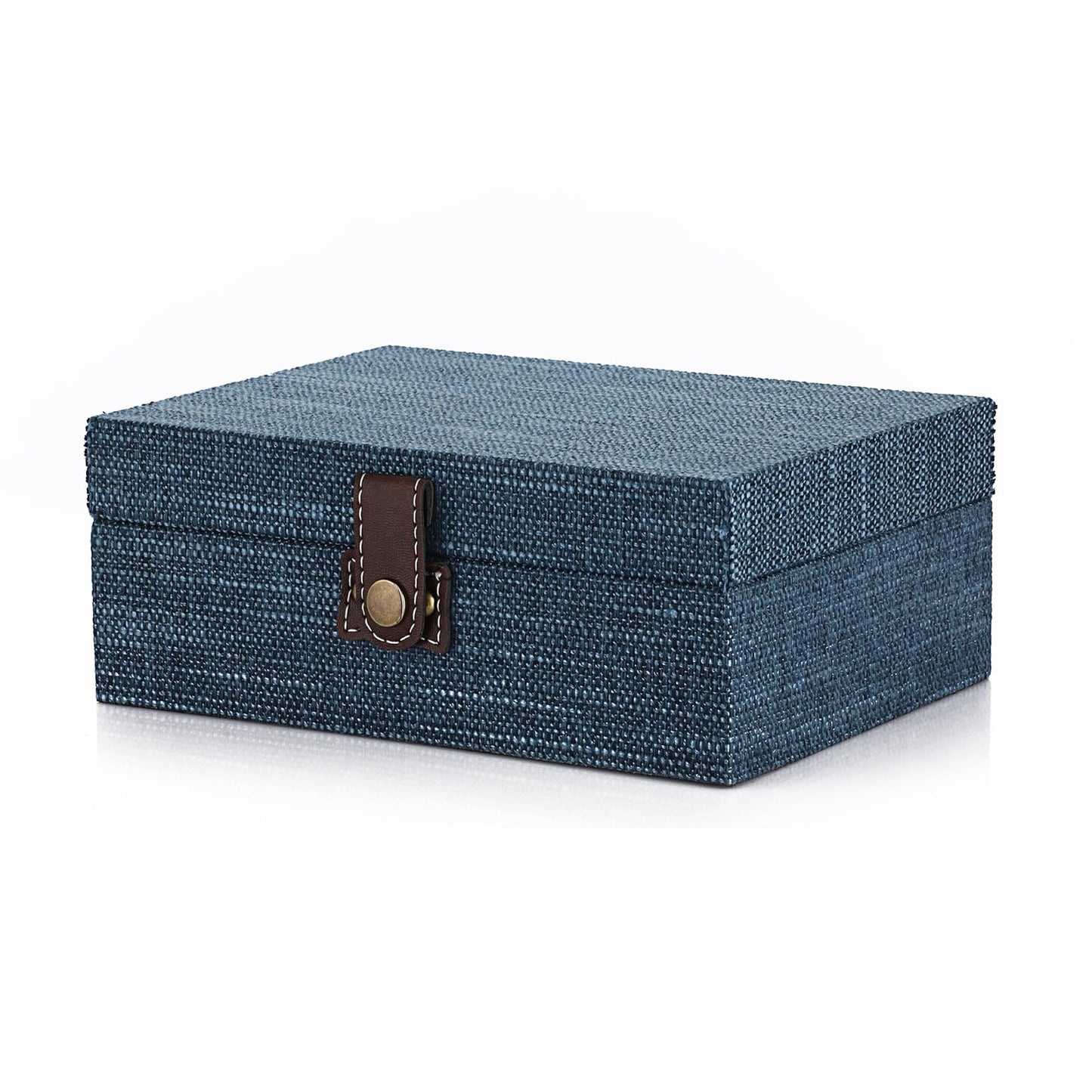 Hipiwe Treasure Chest Box - Wooden Decorative Trinket Jewelry Box with Clasp Memento Case Box Rectangular Keepsake Jewelry Organizer Box Gift for Women Men Home Decor,Medium