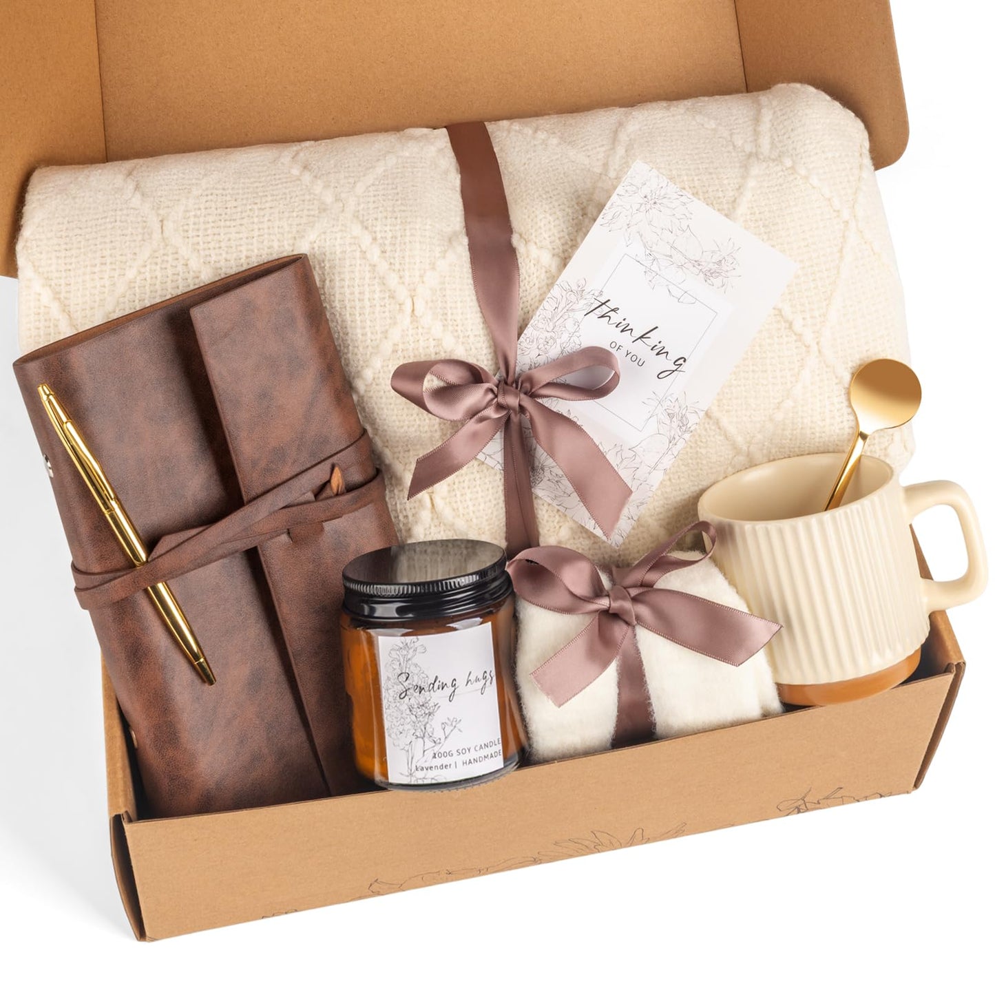 Self Care Gifts for Women, Get Well Soon Gifts Basket, Sympathy Gift Baskets，Care Package，After Surgery Feel Better Thinking of You Sending Hugs Gifts Idea for Mom Her Best Friends Sister