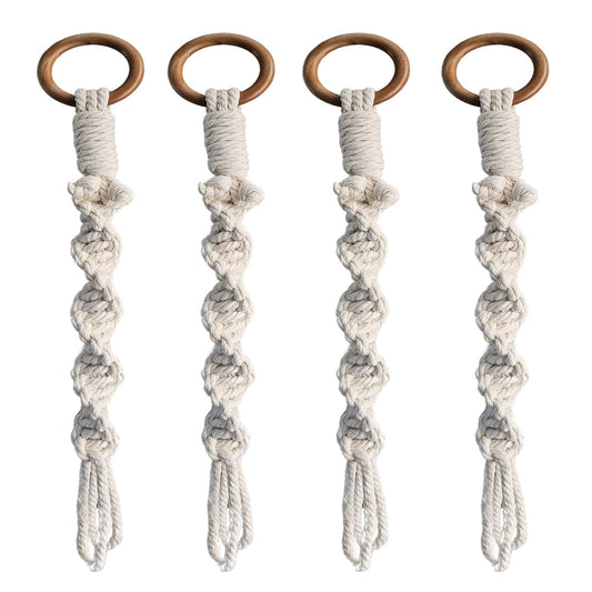 Macrame Plant Hanger Extender 22″ Plant Pot Holder Extender(4 Pack, White)