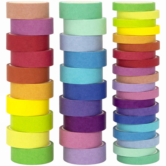 WAPETASHI Washi Masking Tape Set 60 Rolls 5mm (0.2 inch) Wide Decorative Craft Tape Collection for Scrapbook DIY Crafts Gift Wrapping Planners